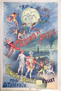 Cartaz publicitário da Revue &39;Venus a Paris&39; no Casino de Paris, final do século XIX